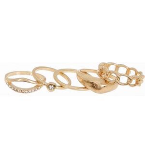 Melrose and Market Crystal Embellished Stackable Rings - Pack of 5